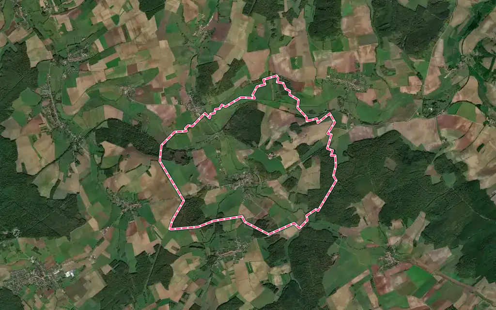 Vue satellite de Moncel-sur-Seille avec ses contours administratifs