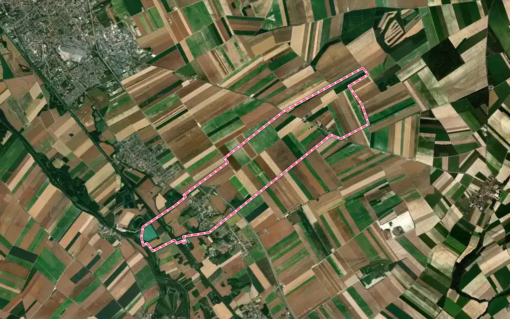 Vue satellite de Moncetz-Longevas avec ses contours administratifs