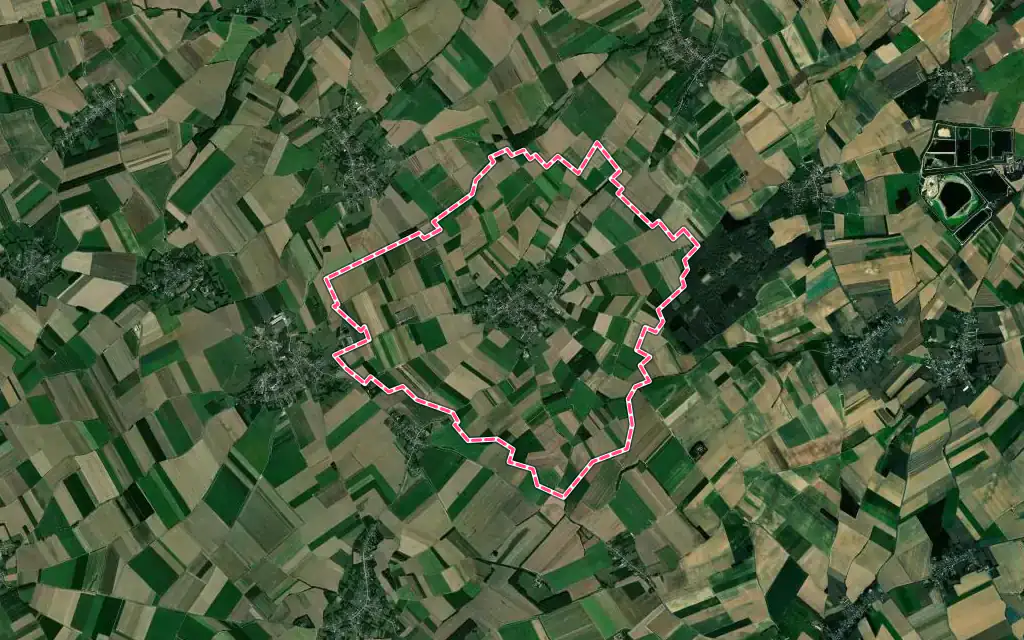 Vue satellite de Monchy-au-Bois avec ses contours administratifs