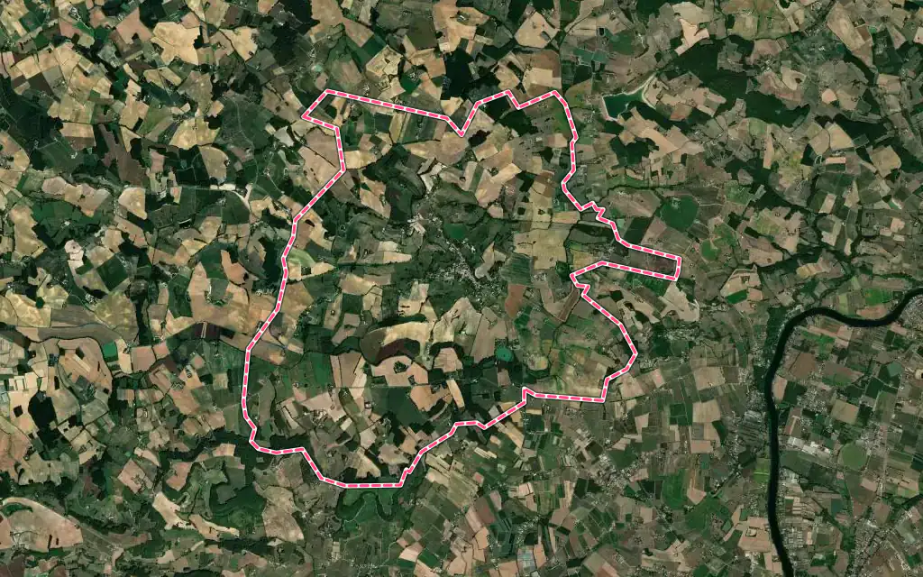 Vue satellite de Monclar avec ses contours administratifs