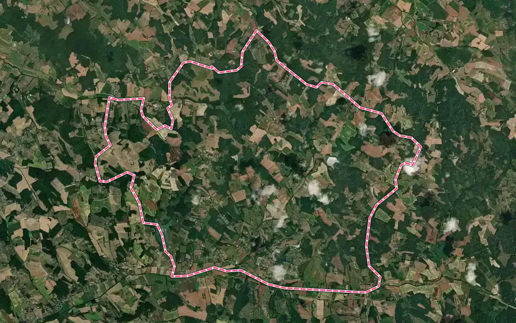 Vue satellite de Monclar-de-Quercy avec ses contours administratifs
