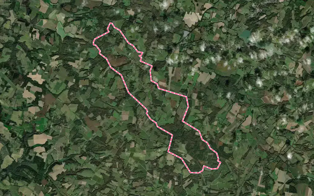Vue satellite de Monclar avec ses contours administratifs