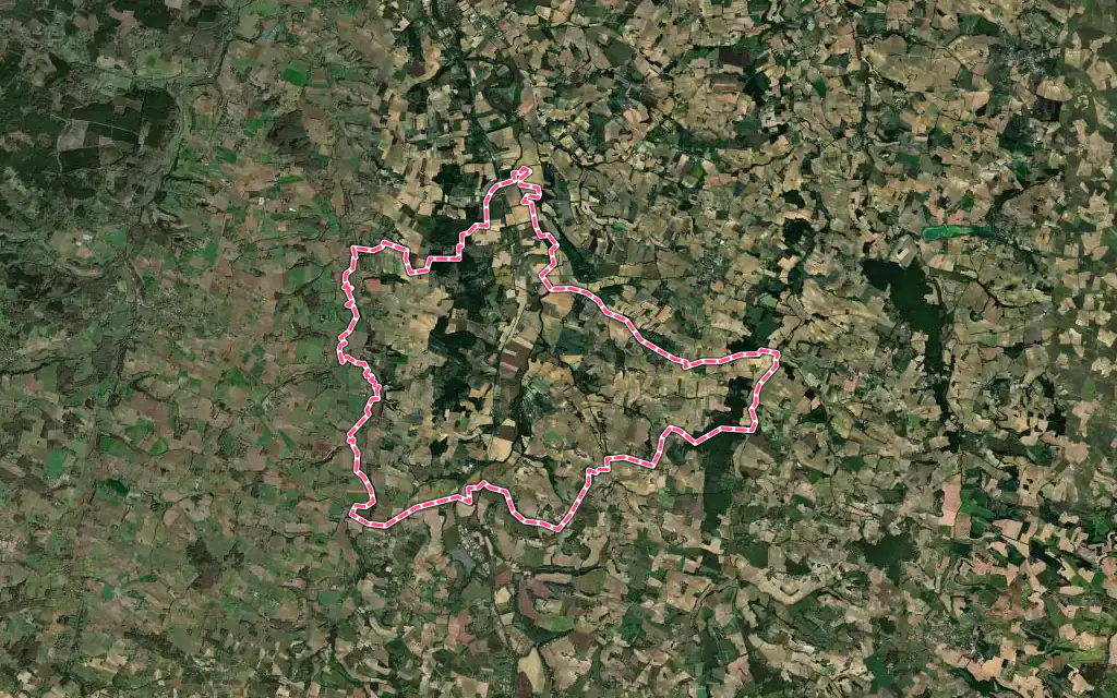 Vue satellite de Moncrabeau avec ses contours administratifs