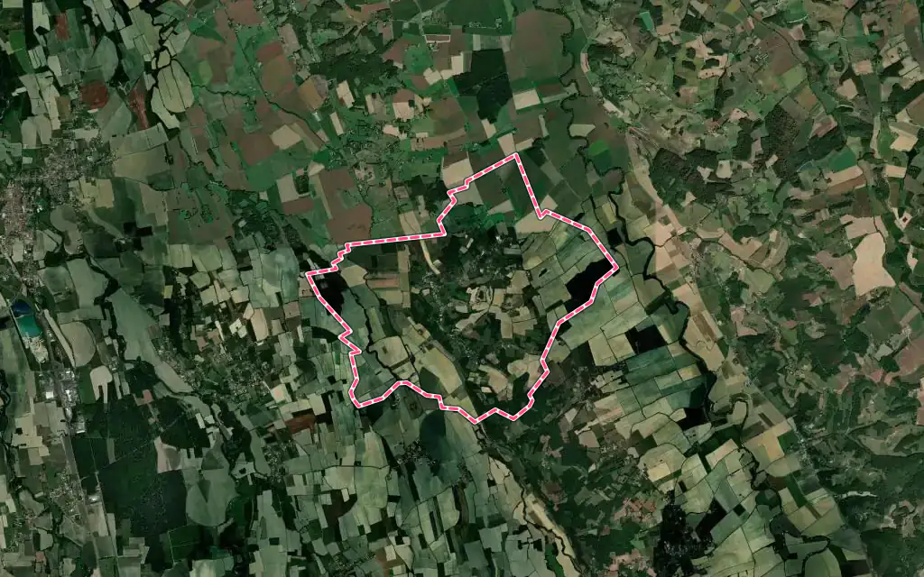 Vue satellite de Monfaucon avec ses contours administratifs