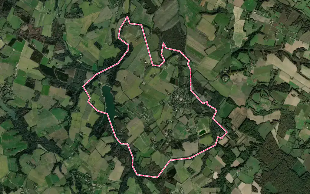 Vue satellite de Monguilhem avec ses contours administratifs