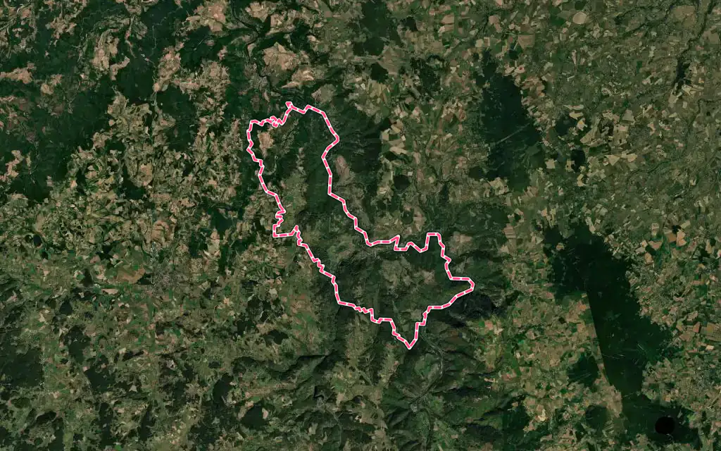 Vue satellite de Monistrol-d'Allier avec ses contours administratifs