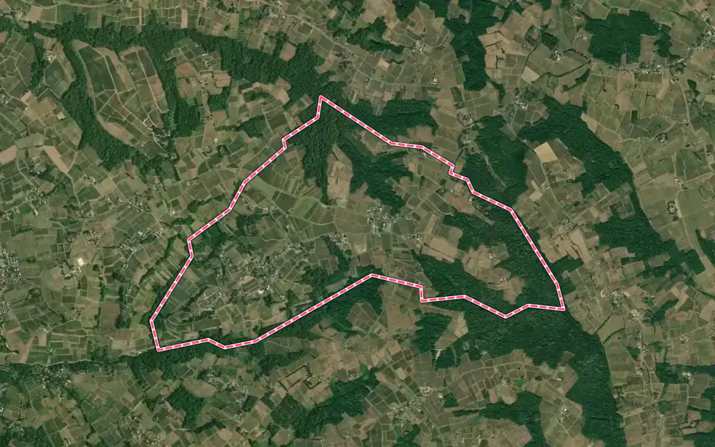 Vue satellite de Monprimblanc avec ses contours administratifs