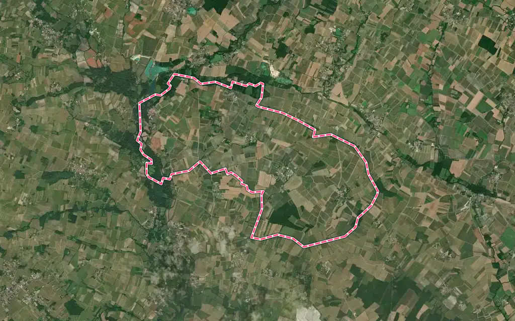 Vue satellite de Mons avec ses contours administratifs