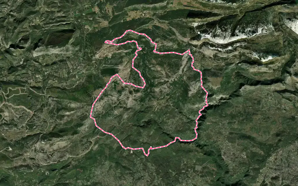 Vue satellite de Mons avec ses contours administratifs