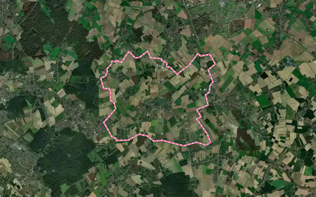 Vue satellite de Mons-en-Pévèle avec ses contours administratifs