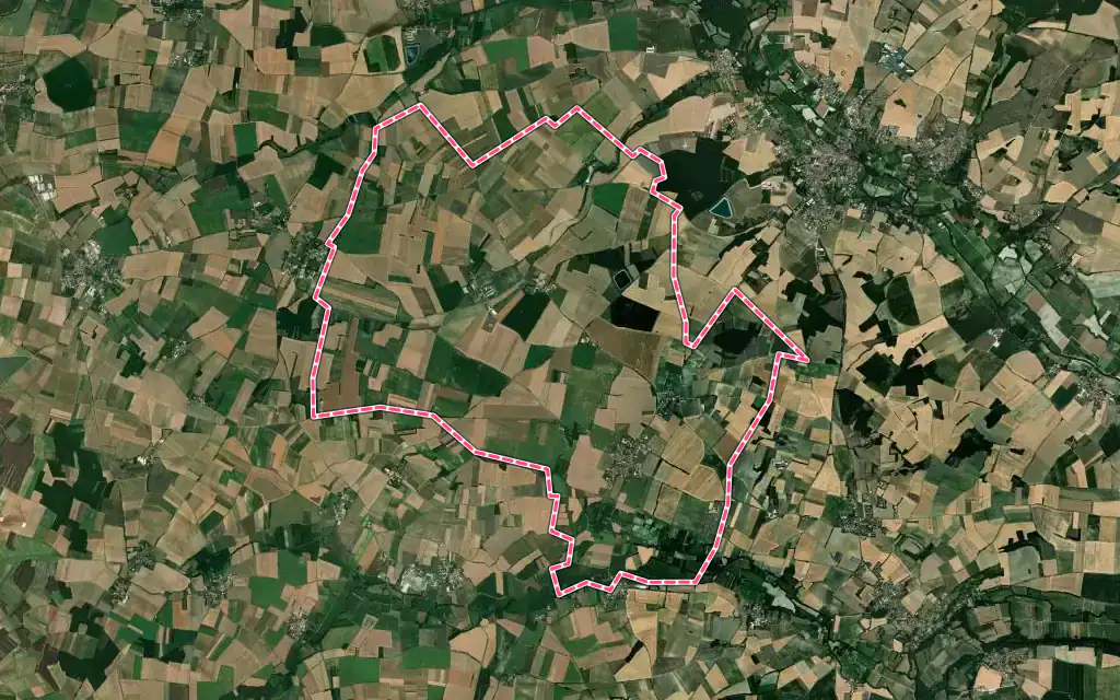 Vue satellite de Mons avec ses contours administratifs