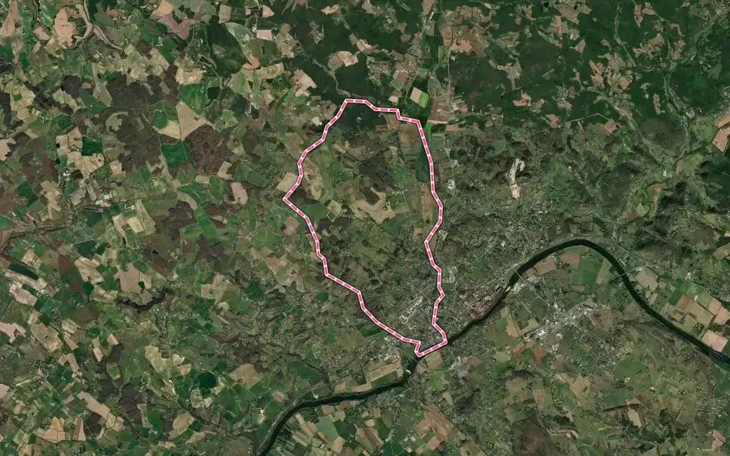 Vue satellite de Monsempron-Libos avec ses contours administratifs