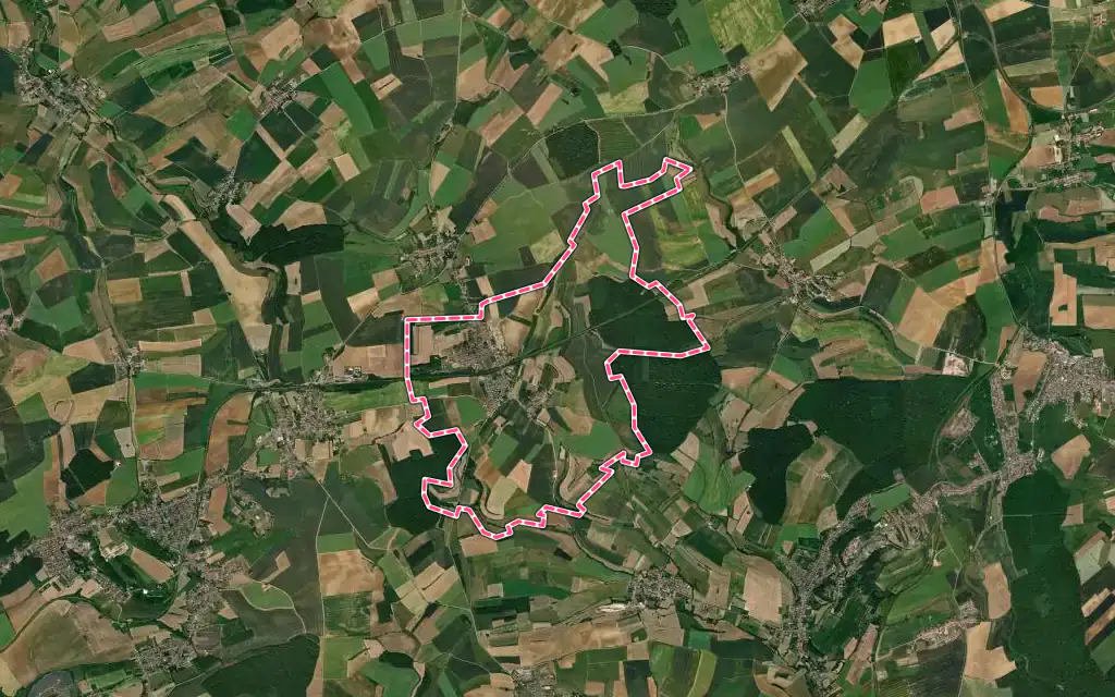 Vue satellite de Mont-Bonvillers avec ses contours administratifs