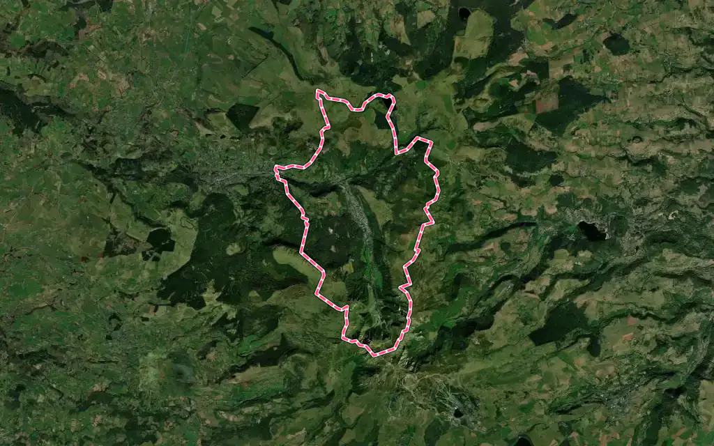 Vue satellite de Mont-Dore avec ses contours administratifs