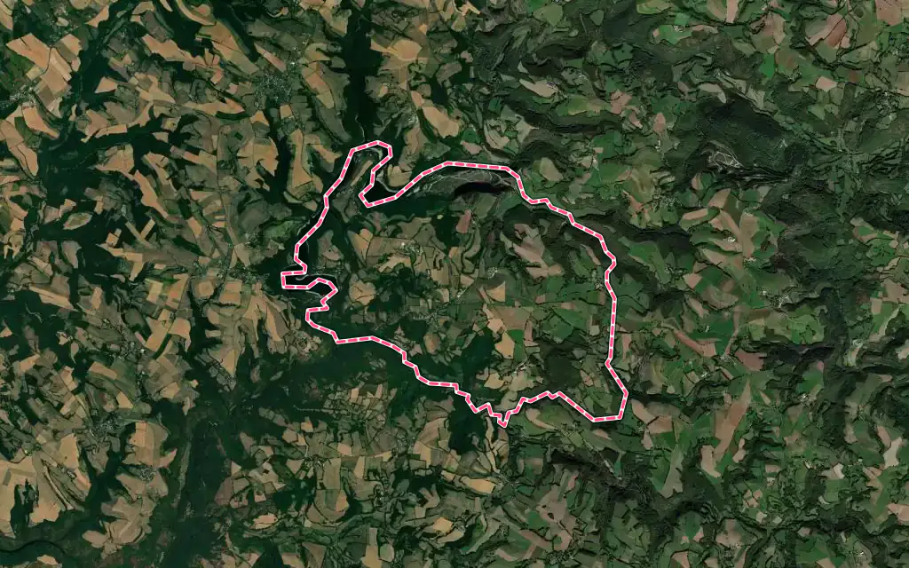 Vue satellite de Mont-Roc avec ses contours administratifs