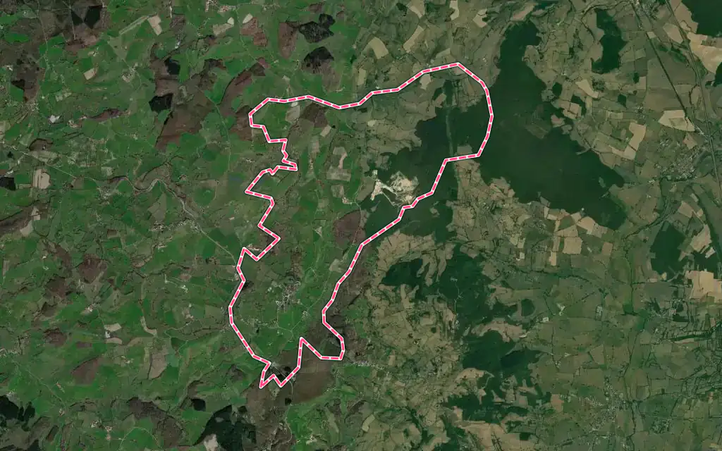 Vue satellite de Mont-Saint-Vincent avec ses contours administratifs