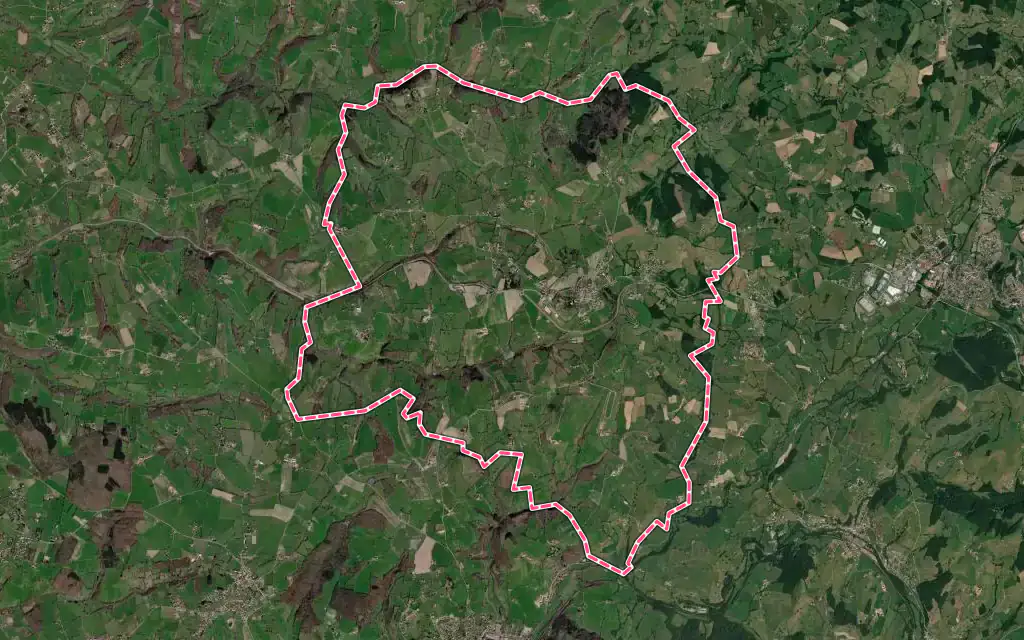 Vue satellite de Montagny avec ses contours administratifs