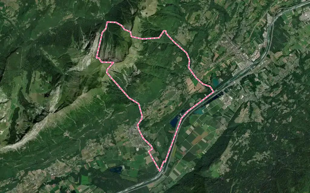 Vue satellite de Montailleur avec ses contours administratifs