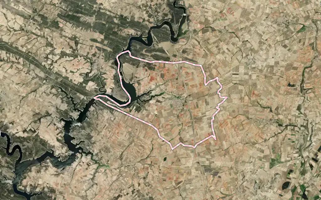 Vista satélite de Montamarta con su contorno administrativo