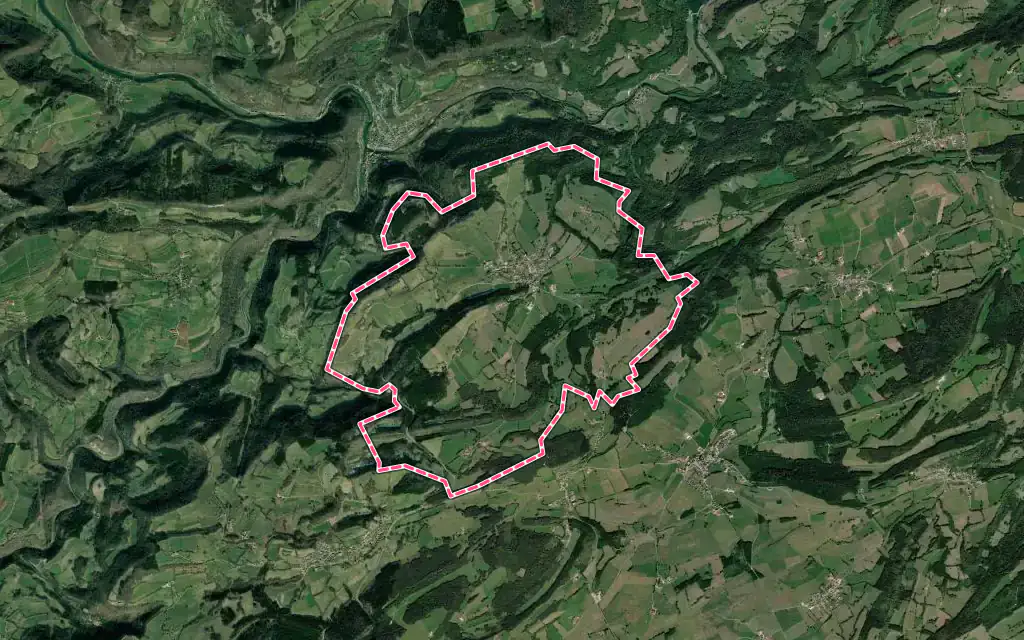 Vue satellite de Montandon avec ses contours administratifs