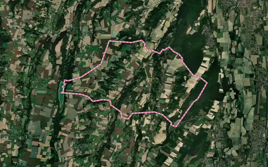 Vue satellite de Montaner avec ses contours administratifs