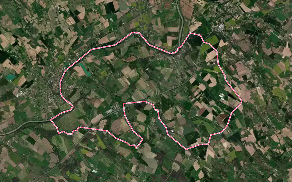 Vue satellite de Montans avec ses contours administratifs