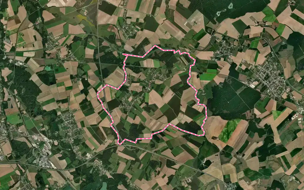 Vue satellite de Montaulin avec ses contours administratifs