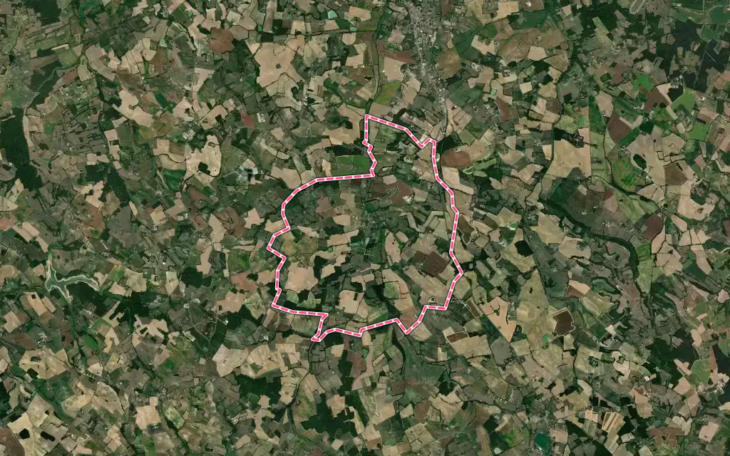 Vue satellite de Montauriol avec ses contours administratifs