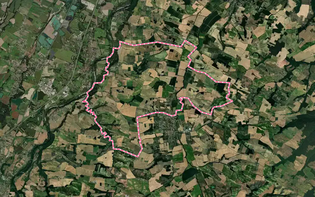 Vue satellite de Montaut avec ses contours administratifs