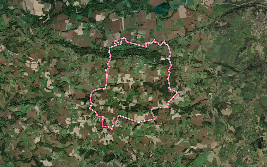 Vue satellite de Montaut avec ses contours administratifs