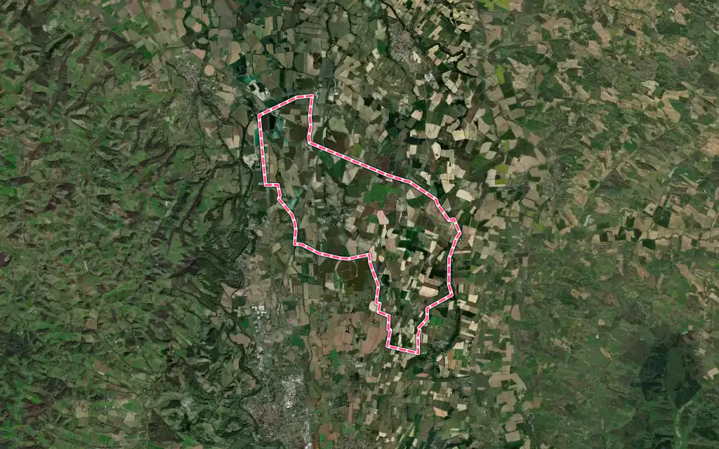 Vue satellite de Montaut avec ses contours administratifs