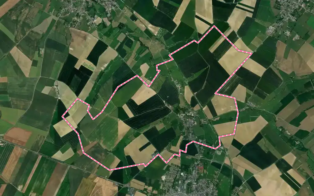 Vue satellite de Montay avec ses contours administratifs