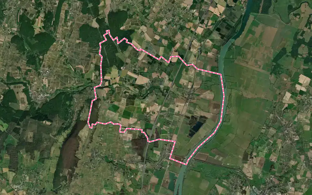 Vue satellite de Montbellet avec ses contours administratifs