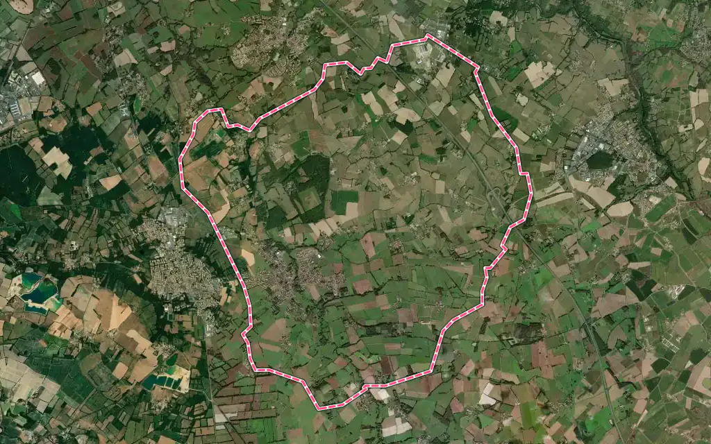 Vue satellite de Montbert avec ses contours administratifs