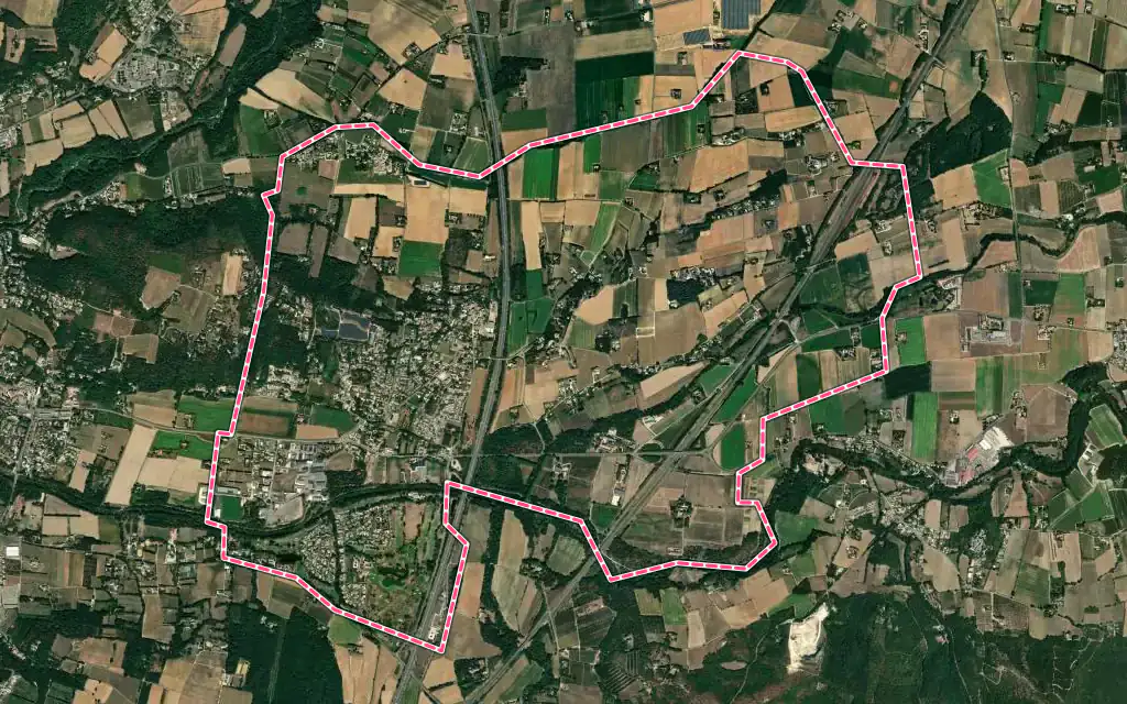 Vue satellite de Montboucher-sur-Jabron avec ses contours administratifs