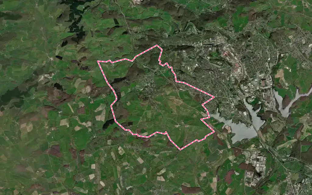 Vue satellite de Montcenis avec ses contours administratifs