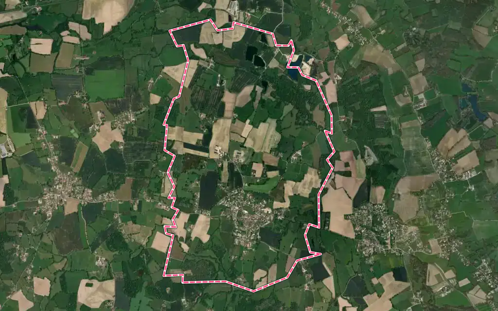 Vue satellite de Montcet avec ses contours administratifs