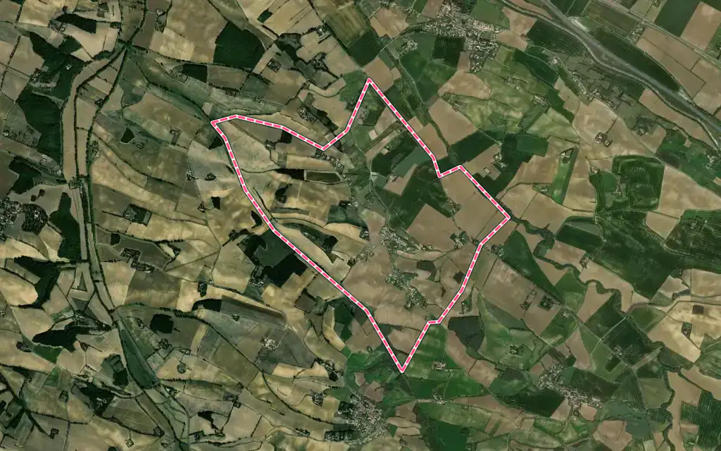 Vue satellite de Montclar-Lauragais avec ses contours administratifs
