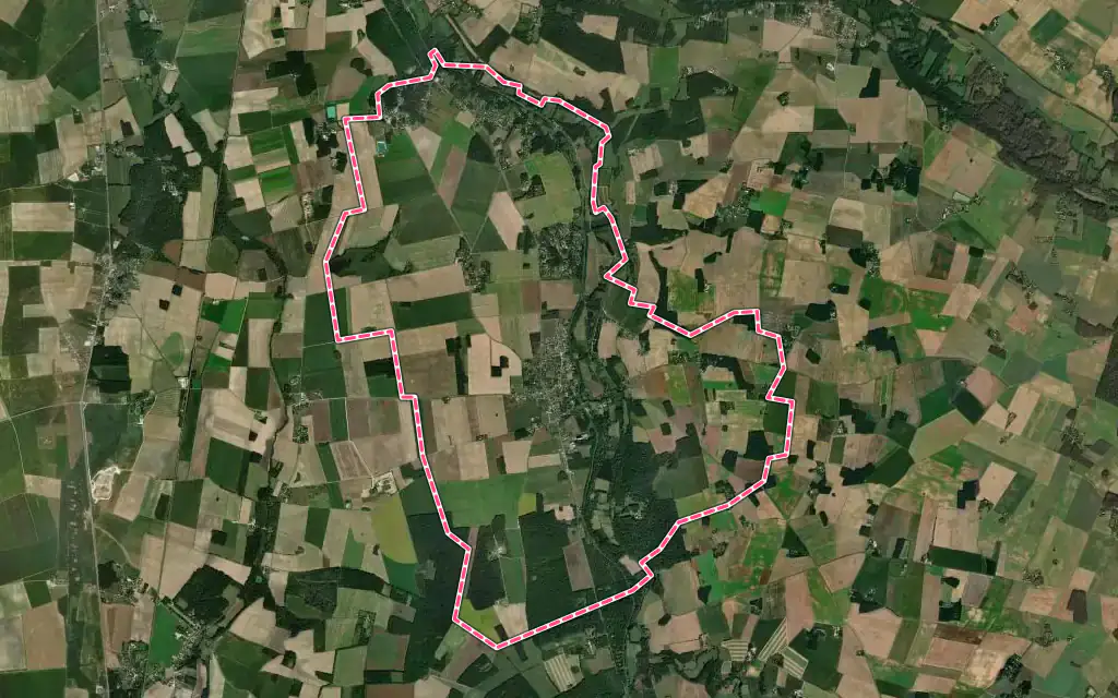 Vue satellite de Montcresson avec ses contours administratifs