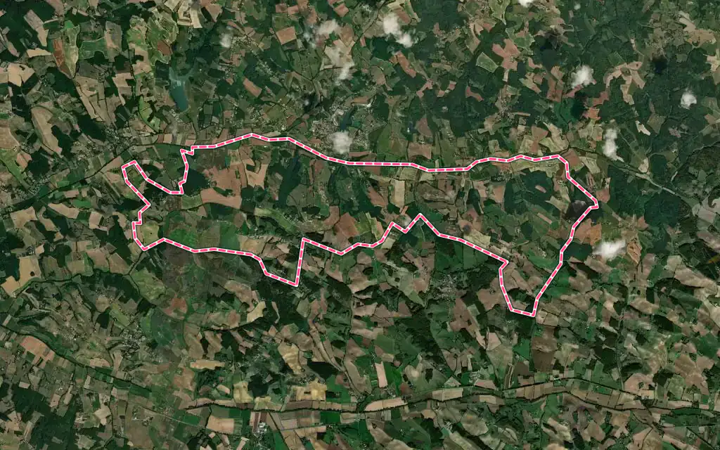Vue satellite de Montdurausse avec ses contours administratifs