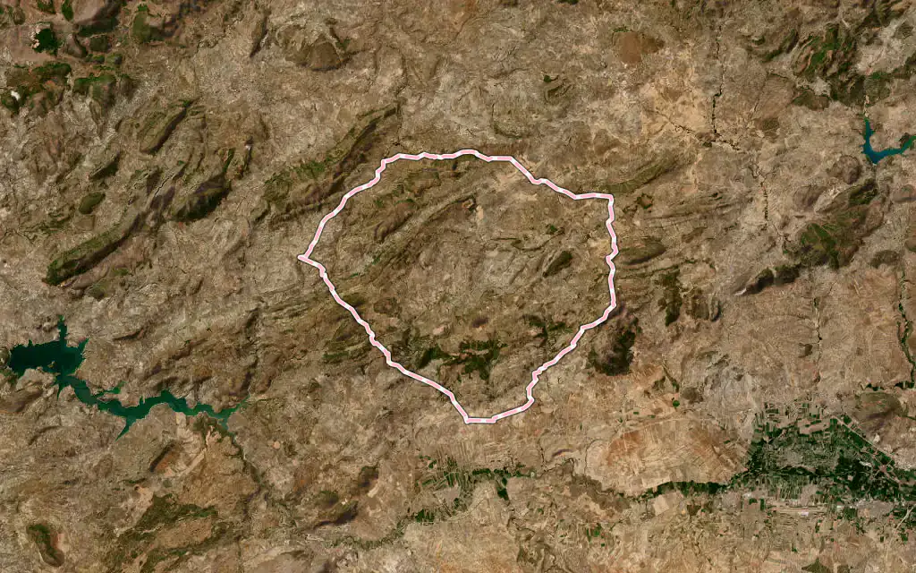 Vista satélite de Montefrío con su contorno administrativo