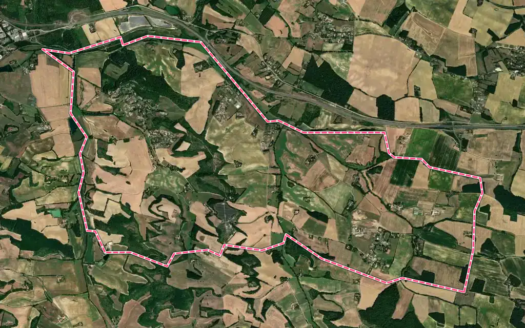 Vue satellite de Montégut avec ses contours administratifs