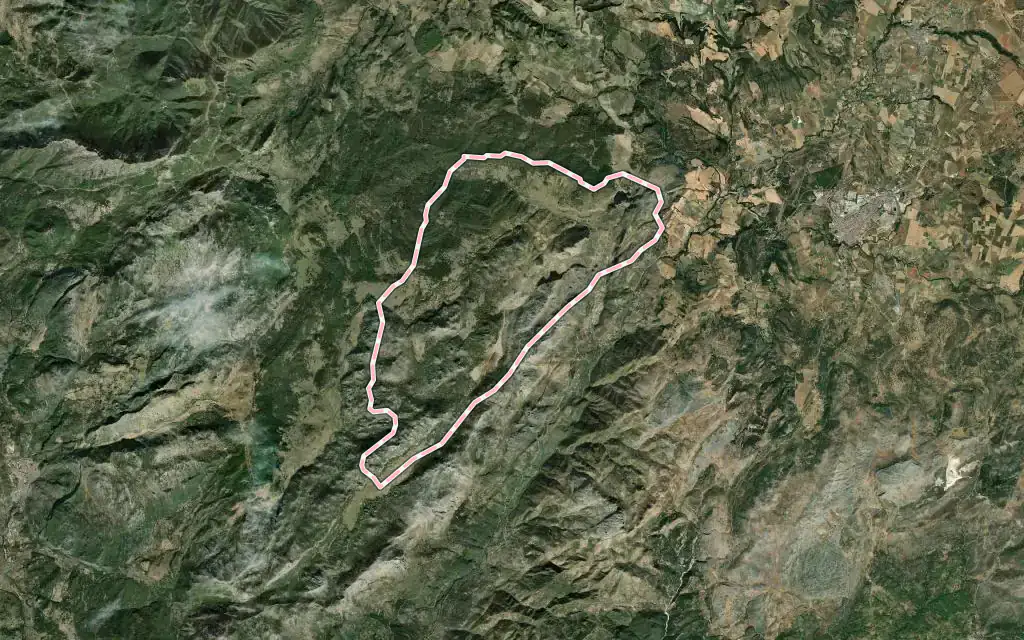 Vista satélite de Montejaque con su contorno administrativo