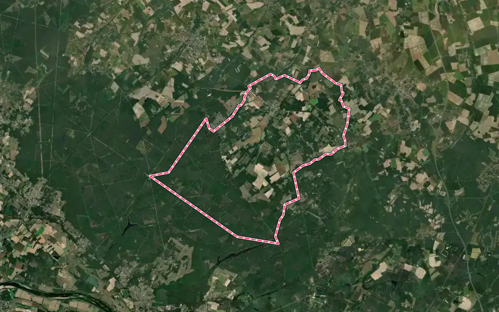 Vue satellite de Montereau avec ses contours administratifs