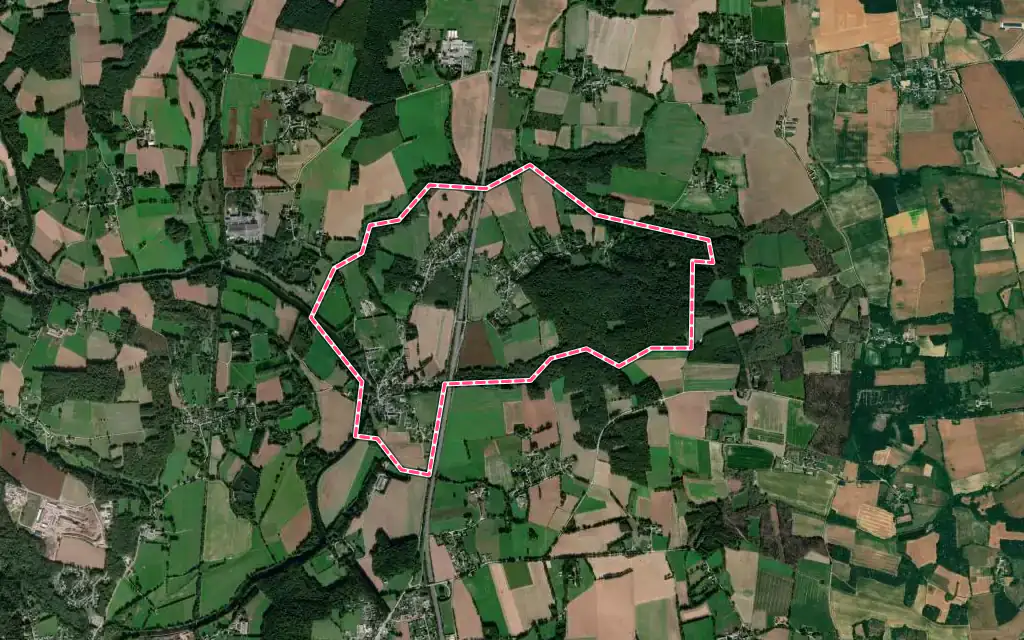 Vue satellite de Montertelot avec ses contours administratifs