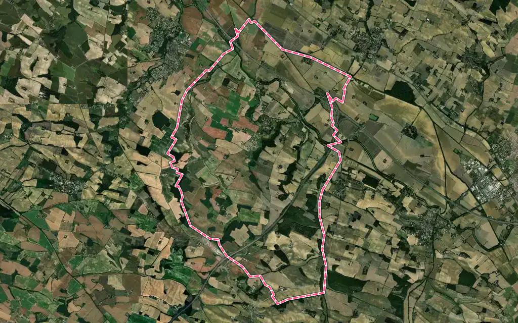Vue satellite de Montesquieu-Lauragais avec ses contours administratifs