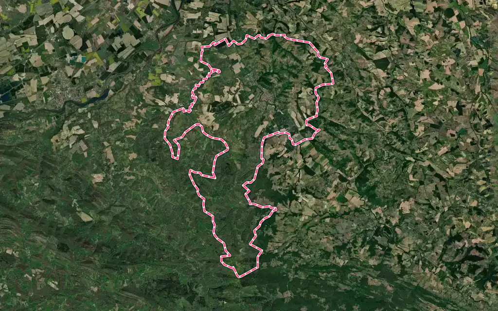 Vue satellite de Montesquieu-Volvestre avec ses contours administratifs