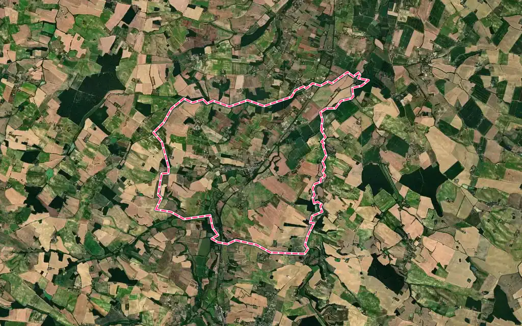 Vue satellite de Montestruc-sur-Gers avec ses contours administratifs