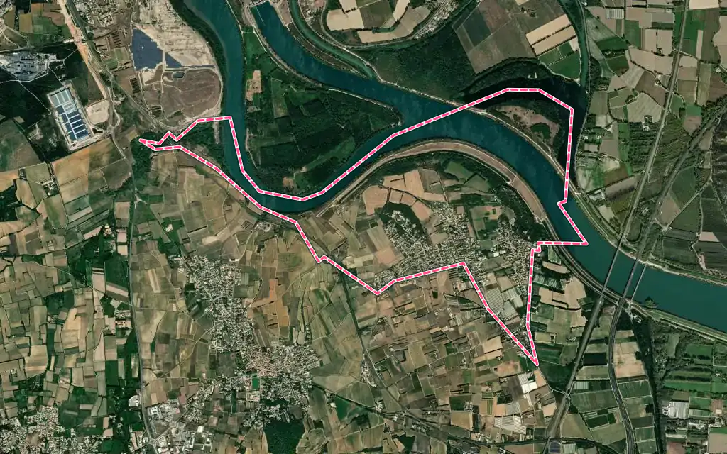 Vue satellite de Montfaucon avec ses contours administratifs