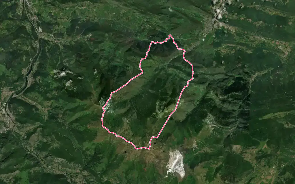 Vue satellite de Montferrier avec ses contours administratifs